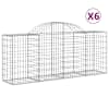 vidaXL kaarekujulised gabioonkorvid 6, 200x50x80/100 cm tsingitud raud