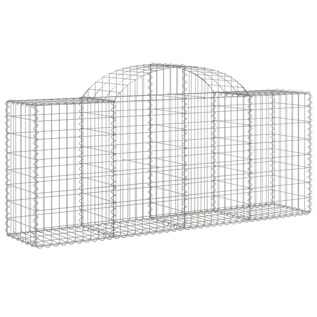 vidaXL Schanskorven 9 st gewelfd 200x50x80/100 cm gegalvaniseerd ijzer afbeelding