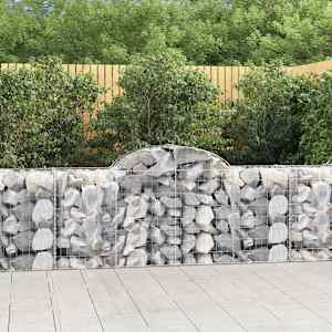 Obokane gabion košare 10 kosov 200x50x80/100 cm cinkano železo