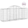 vidaXL kaarekujulised gabioonkorvid 11, 200x50x80/100cm tsingitud raud