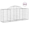 vidaXL kaarekujulised gabioonkorvid 13, 200x50x80/100cm tsingitud raud