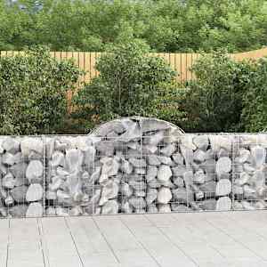 Obokane gabion košare 14 kosov 200x50x80/100 cm cinkano železo
