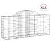 vidaXL kaarekujulised gabioonkorvid 18, 200x50x80/100cm tsingitud raud