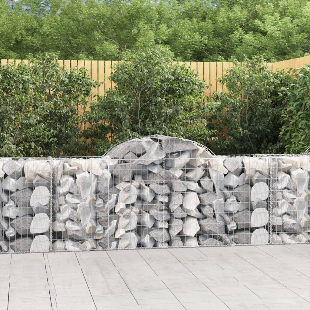 vida XL Gabionen mit Hochbogen 30 Stk. 200x 50x 80/100cm Verzinktes Eisen