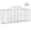 vidaXL kaarekujulised gabioonkorvid 50, 200x50x80/100cm tsingitud raud
