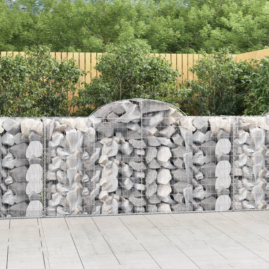 vidaXL Coșuri gabion arcuite 2 buc, 200x50x100/120 cm fier galvanizat