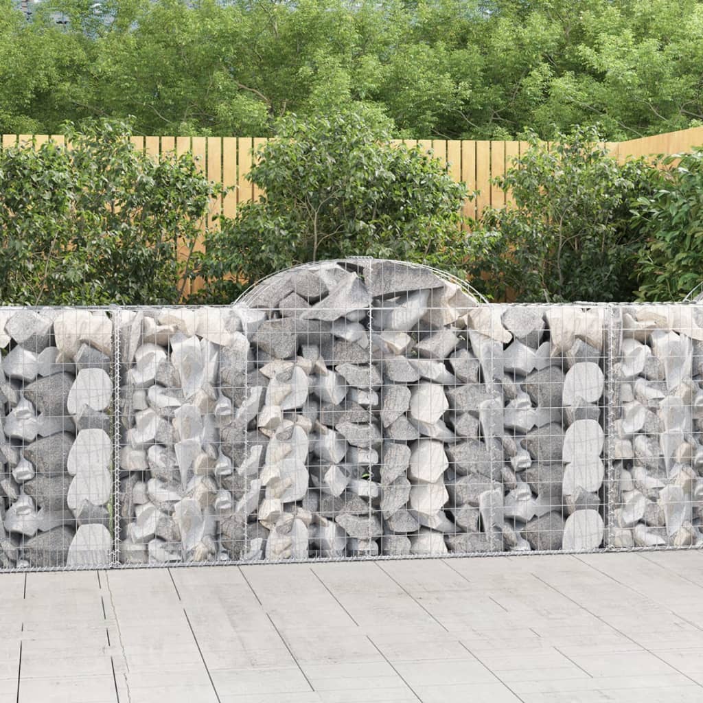 vidaXL Coșuri gabion arcuite 3 buc, 200x50x100/120 cm fier galvanizat