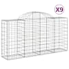 vidaXL kaarekujulised gabioonkorvid 9 tk, 200x50x100/120 cm, raud