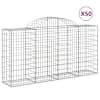vidaXL kaarekujulised gabioonkorvid 50 tk, 200x50x100/120 cm, raud