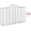 vidaXL kaarekujulised gabioonkorvid 10 tk, 200x50x120/140 cm, raud