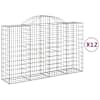 vidaXL kaarekujulised gabioonkorvid 12 tk, 200x50x120/140 cm, raud