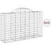 vidaXL kaarekujulised gabioonkorvid 25 tk, 200x50x120/140 cm, raud