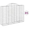 vidaXL kaarekujulised gabioonkorvid 5 tk, 200x50x140/160 cm, raud