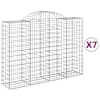 vidaXL kaarekujulised gabioonkorvid 7 tk, 200x50x140/160 cm, raud