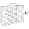 vidaXL kaarekujulised gabioonkorvid 8 tk, 200x50x140/160 cm, raud