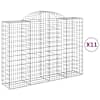 vidaXL kaarekujulised gabioonkorvid 11 tk, 200x50x140/160 cm, raud