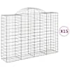 vidaXL kaarekujulised gabioonkorvid 15 tk, 200x50x140/160 cm, raud