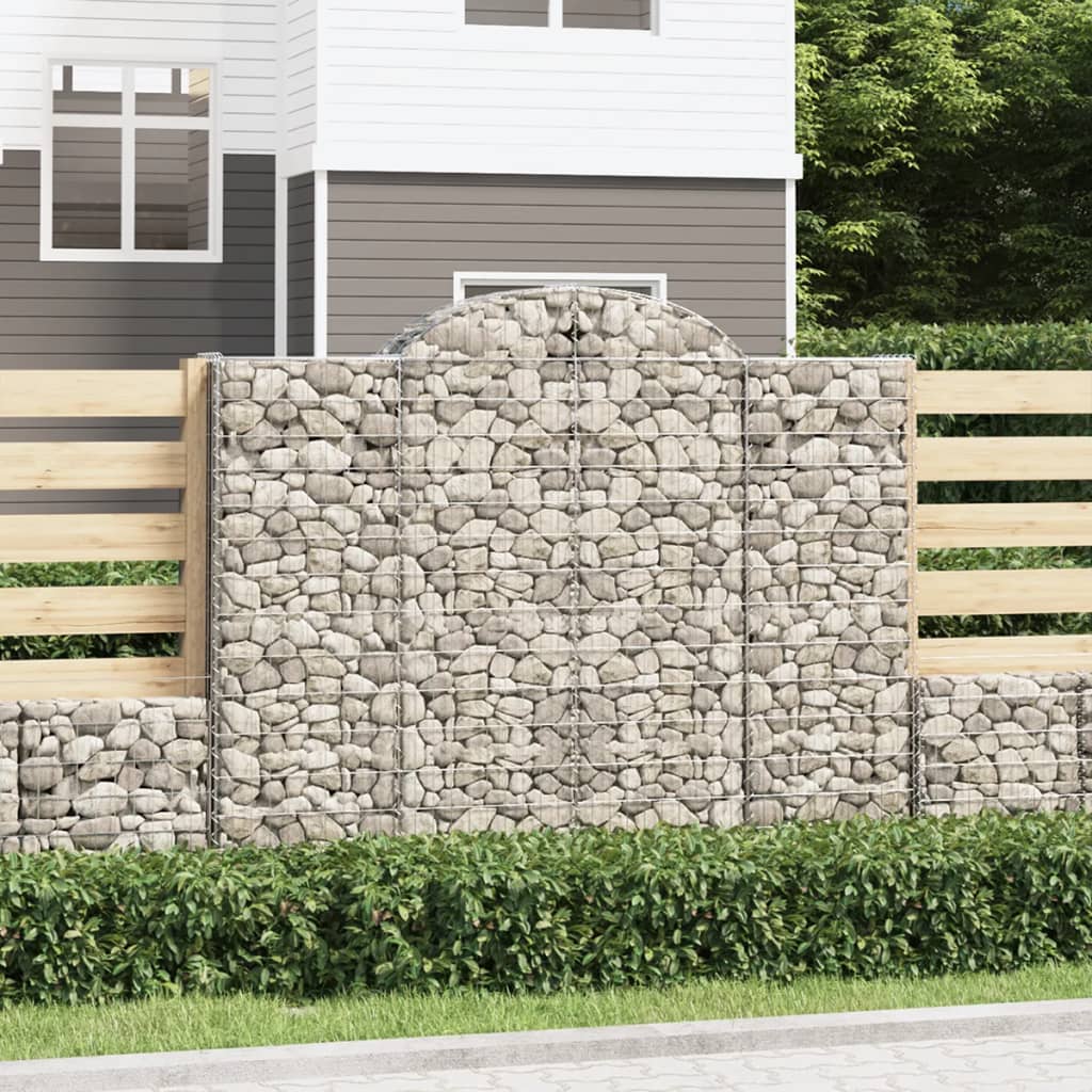 vidaXL Coșuri gabion arcuite 2 buc, 200x50x160/180 cm, fier galvanizat