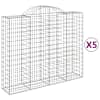 vidaXL kaarekujulised gabioonkorvid 5 tk, 200x50x160/180 cm, raud