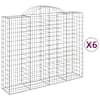 vidaXL kaarekujulised gabioonkorvid 6 tk, 200x50x160/180 cm, raud