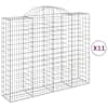vidaXL kaarekujulised gabioonkorvid 11 tk, 200x50x160/180 cm, raud