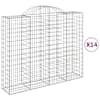 vidaXL kaarekujulised gabioonkorvid 14 tk, 200x50x160/180 cm, raud