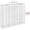 vidaXL kaarekujulised gabioonkorvid 20 tk, 200x50x160/180 cm, raud