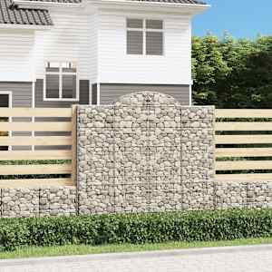 Obokane gabion košare 2 kosa 200x50x180/200 cm pocinkano železo