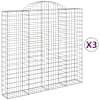 vidaXL kaarekujulised gabioonkorvid 3 tk, 200x50x180/200 cm, raud