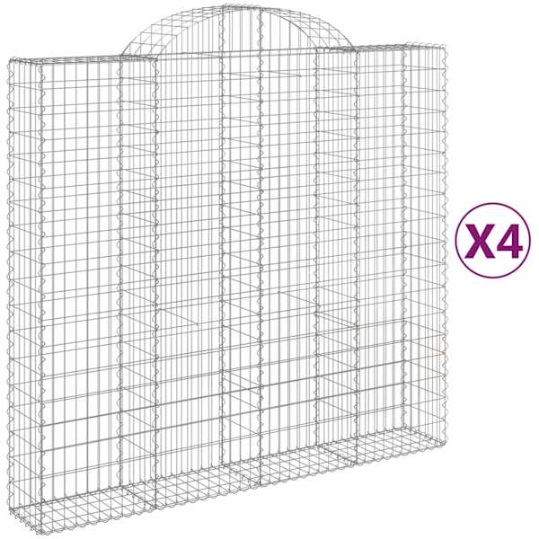 vidaXL kaarekujulised gabioonkorvid 4 tk, 200x50x180/200 cm, raud