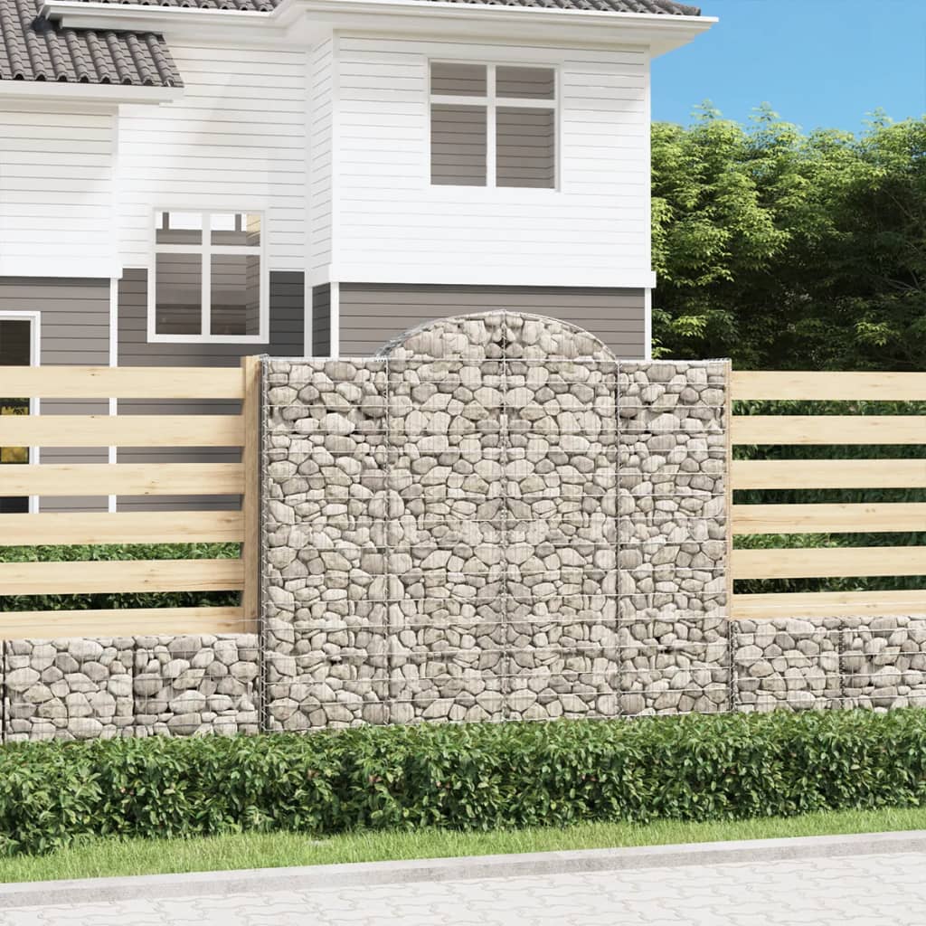 vidaXL Paniers à gabions arqués 5 pcs 200x50x180/200 cm Fer galvanisé