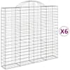 vidaXL kaarekujulised gabioonkorvid 6 tk, 200x50x180/200 cm, raud