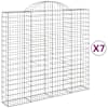 vidaXL kaarekujulised gabioonkorvid 7 tk, 200x50x180/200 cm, raud