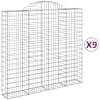 vidaXL kaarekujulised gabioonkorvid 9 tk, 200x50x180/200 cm, raud