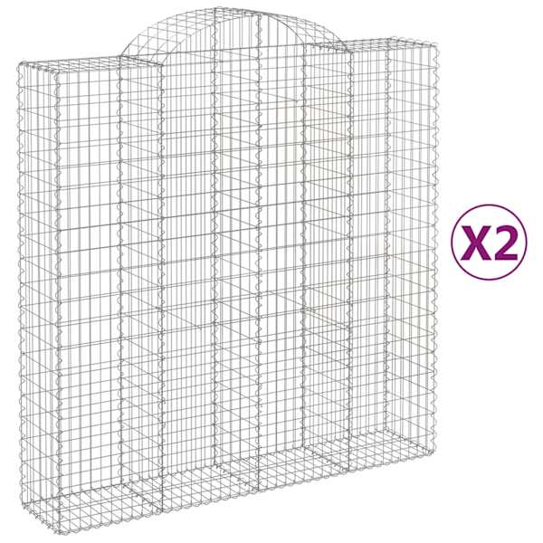 vidaXL kaarekujulised gabioonkorvid 2 tk, 200x50x200/220 cm, raud