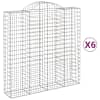 vidaXL kaarekujulised gabioonkorvid 6 tk, 200x50x200/220 cm, raud