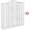 vidaXL kaarekujulised gabioonkorvid 9 tk, 200x50x200/220 cm, raud