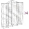 vidaXL kaarekujulised gabioonkorvid 11 tk, 200x50x200/220 cm, raud