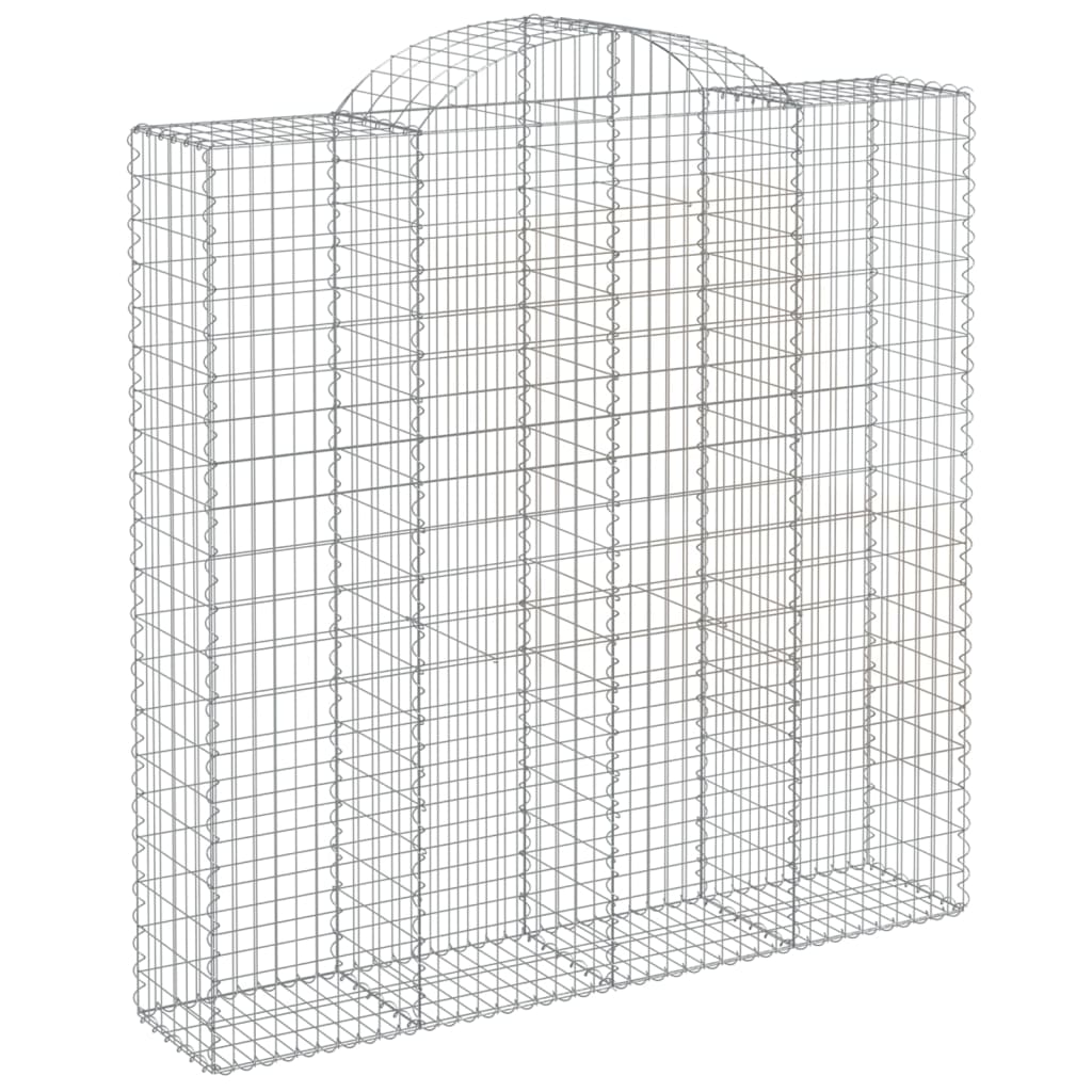 vidaXL Arched Gabion Baskets 15 pcs 200x50x200/220 cm Galvanised Iron