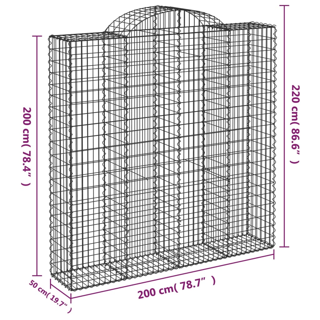 Schanskorven 20 st gewelfd 200x50x200/220 cm ijzer - Afbeelding 6