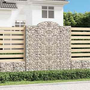 Obokane gabion košare 4 kosi 200x50x220/240 cm pocinkano železo