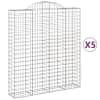 vidaXL kaarekujulised gabioonkorvid 5 tk, 200x50x220/240 cm, raud