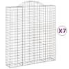 vidaXL kaarekujulised gabioonkorvid 7 tk, 200x50x220/240 cm, raud
