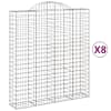 vidaXL kaarekujulised gabioonkorvid 8 tk, 200x50x220/240 cm, raud