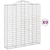 vidaXL kaarekujulised gabioonkorvid 9 tk, 200x50x220/240 cm, raud