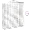 vidaXL kaarekujulised gabioonkorvid 11 tk, 200x50x220/240 cm, raud