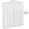 vidaXL kaarekujulised gabioonkorvid 14 tk, 200x50x220/240 cm, raud