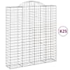 vidaXL kaarjad gabioonkorvid 25 tk 200 x 50 x 220/240 cm tsingitud rauast