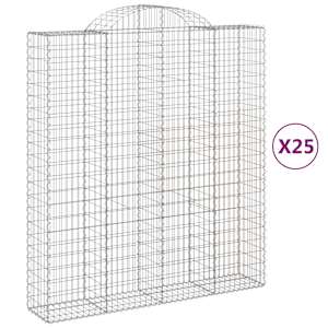 Klenuté gabionové koše 25ks 200x50x220/240cm pozinkované železo - obrázek 2
