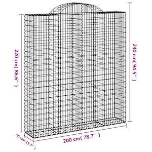 Klenuté gabionové koše 25ks 200x50x220/240cm pozinkované železo - obrázek 6